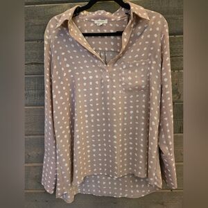 Pleione Tracy Dotted Long Sleeve Blouse | Size Small